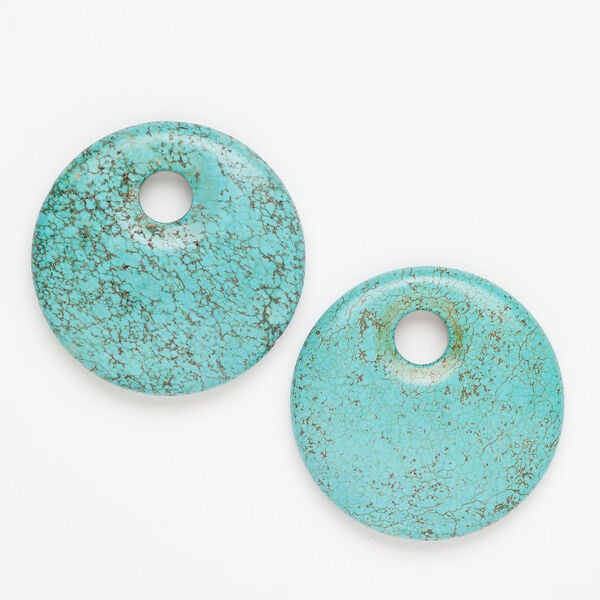 Magnesite 1pkg1, go-go focal 55mm turquoise blue & brown image number 0