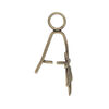 Bail, JBB Findings, ice-pick, antiqued brass, 25x15.5mm leaf with 12mm grip length. Sold individually. image number 1