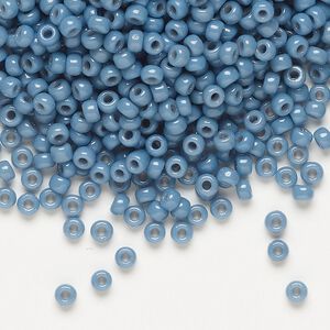 Seed bead, Miyuki, glass, pkg/50g, #8 rocaille, Duracoat® opaque outside dyed bayberry, (RR-4482).