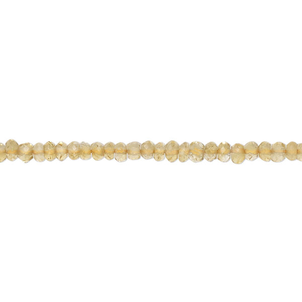 Bead, citrine (heated), 2x1mm-3x2mm hand-cut micro-faceted rondelle, B grade, Mohs hardness 7. Sold per 13-inch strand, approximately 190 beads. image number 0