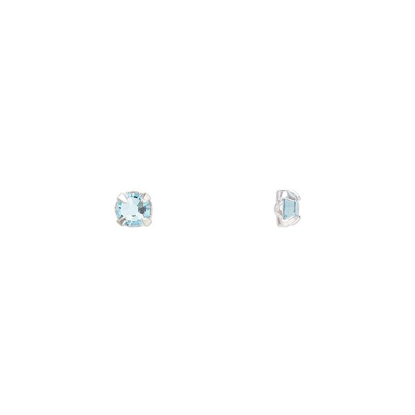Bead 1440pk rose montees aquamarine silver plate, Preciosa Czech crystal 3-3.2mm round SS12 image number 0