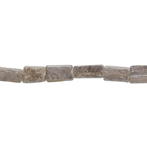 Bead, blue aventurine (natural), light, 7x4mm-11x5mm hand-cut square tube, C- grade, Mohs hardness 7. Sold per 13-inch strand. image number 0
