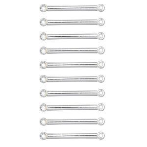 Link, sterling silver, 15x1.5mm tube. Sold per pkg of 10.