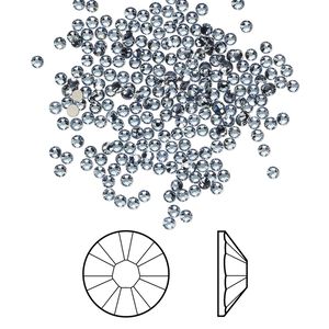 Flat back 144pk denim blue foil back, Crystal Passions® 1.7-1.9mm rose round SS5 2058