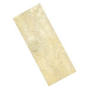 Sheet, brass, 6x2-1/2 inch single-sided rectangle with embossed leaf pattern, 24 gauge. Sold individually.
