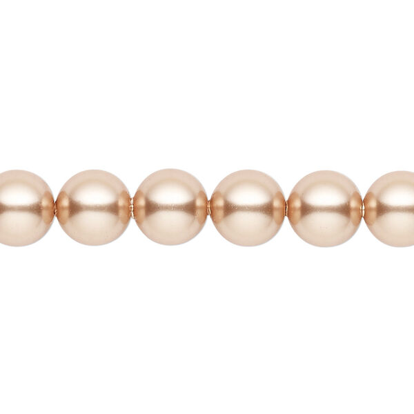 Pearl 50pk rose gold, Crystal Passions® 8mm round 5810 image number 0