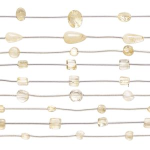 Citrine 1pkg10, hand-cut mixed shapes bead 4-1/2 inch 4x2mm-16x11mm