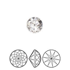 Round stone 1pk crystal foil back, Crystal Passions® 10mm brilliant round rhinestone chaton 1400
