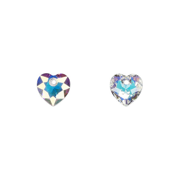 Drop 4pk crystal AB, Crystal Passions® 8mm pendant heart cut 6432 image number 0