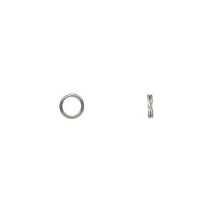 Split ring, stainless steel, 5mm round. Sold per pkg of 50.