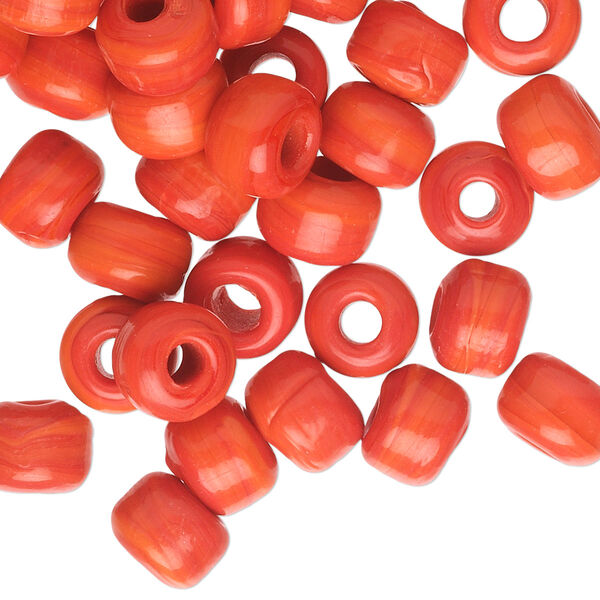 Bead, glass, opaque red, 9x7mm crow. Sold per pkg of 100. image number 0