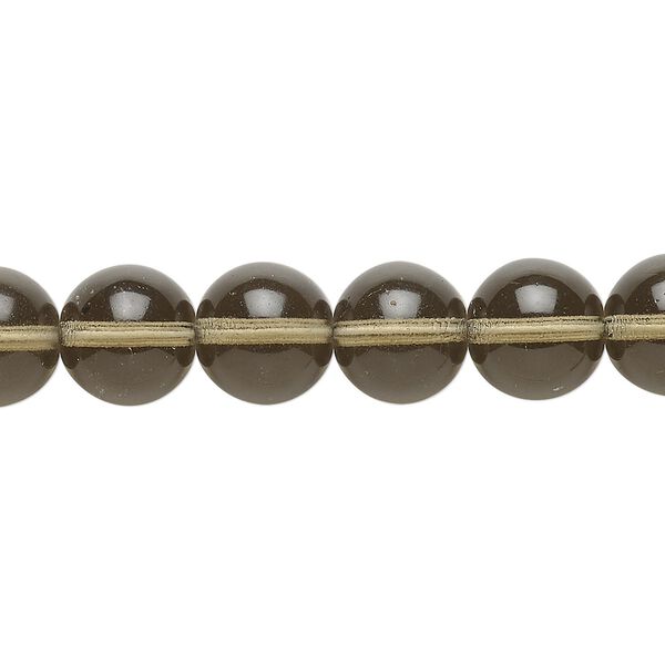 Bead, Czech glass druk, transparent smoke, 10mm round. Sold per 15-1/2" to 16" strand. image number 0