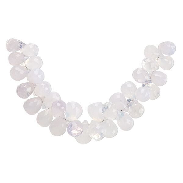 Bead, lavender quartz (natural), 8x6mm-11x7mm hand-cut faceted briolette, A- grade, Mohs hardness 7. Sold per 4-inch strand, approximately 30 beads. image number 0