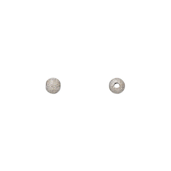Bead, 14KtW white gold, 4mm laser round. Sold per pkg of 2. image number 0