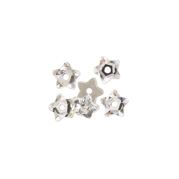Bead 2pk crystal foil back, Crystal Passions® 7mm star flower 3754 image number 0