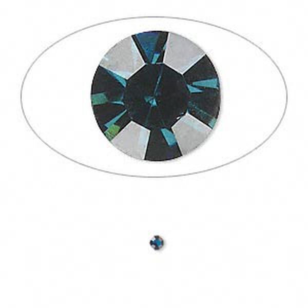 Chaton, glass rhinestone, Capri blue, foil back, 1.9-2.0mm faceted round, PP13. Sold per pkg of 72. image number 0