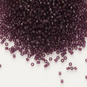 Seed bead, Delica®, glass, pkg/250g, #11 round, translucent matte dark smoky amethyst aqua (DB-0784).
