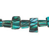 Mother-of-pearl shell 1pkg1, triangle tube bead 14 inch dark teal and black 6x6mm-10x8mm image number 0