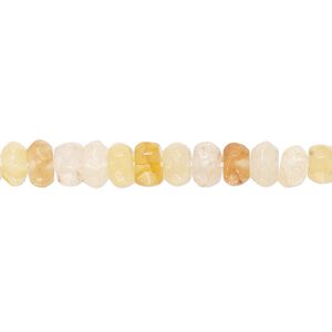 Yellow iron quartz 1pkg1, hand-cut faceted rondelle bead natural 14 inch 5x3mm-6x4mm