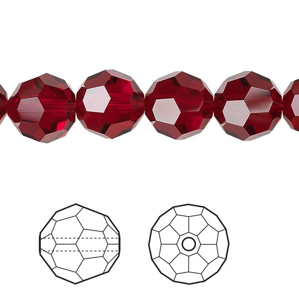 Bead 24pk Siam, Crystal Passions® 10mm round 5000 image number 0