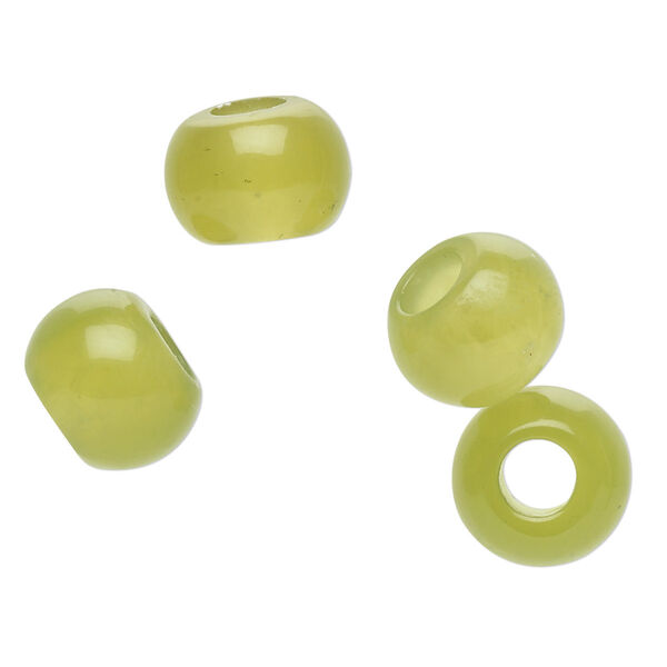 Bead, Dione®, new "jade" (serpentine) (natural), 12x9mm hand-cut rondelle, B grade, Mohs hardness 2-1/2 to 6. Sold per pkg of 4. image number 0