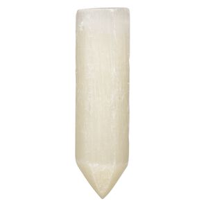 Golden selenite 1pkg1, hand-cut top-drilled faceted point bead 39x9mm-42x10mm