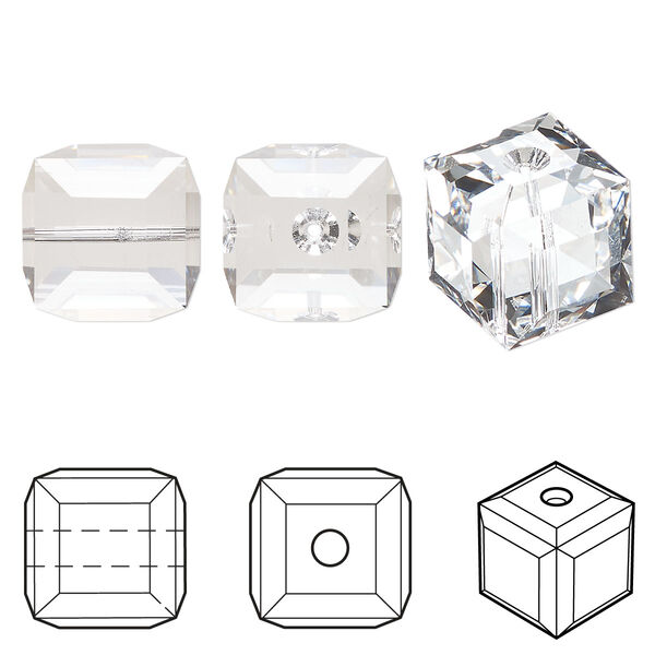 Bead 36pk crystal, Swarovski® 12mm cube 5601 image number 0