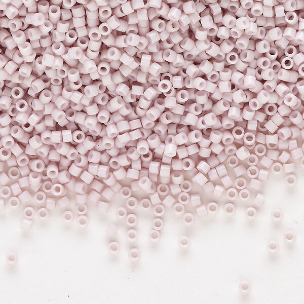Seed bead, Delica®, glass, pkg/50g, #11 round, opaque glass enamel pale rose (DB-1494-1). image number 0