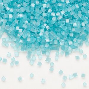 Seed bead, Preciosa Ornela Czech glass, pkg/50g, #11 2-cut hex, translucent solgel dyed satin teal, (05165).
