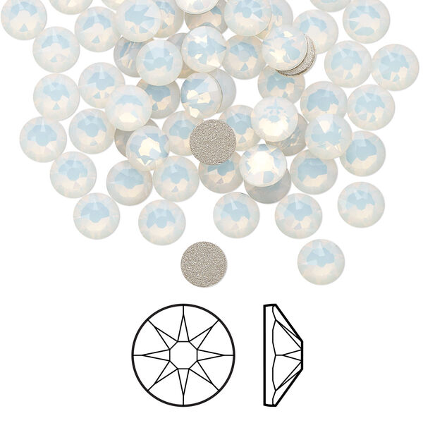 Flat back 144pk white opal foil back, Crystal Passions® 4.6-4.8mm rose round SS20 2088 image number 0