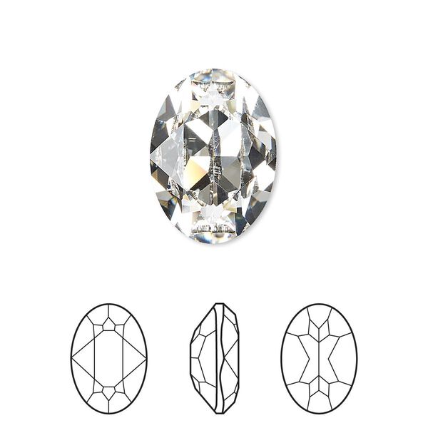 Fancy stone 1pk crystal foil back, Crystal Passions® 18x13mm oval 4120 image number 0