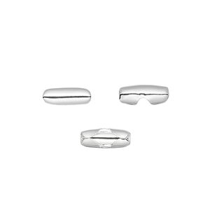 Ball chain connector, silver-plated brass, 10x4mm, fits 3.2mm ball chain. Sold per pkg of 100.