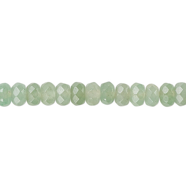 Green aventurine 1pkg1, faceted rondelle bead natural 15.5-16 inch 6x4mm image number 0
