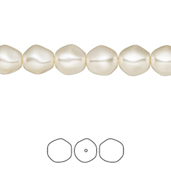 Pearl 10pk cream, Crystal Passions® 8mm baroque round 5841 image number 0