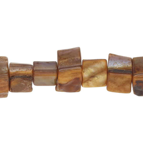 Mother-of-pearl shell 1pkg1, triangle tube bead 15 inch copper 8x6mm-12x9mm image number 0