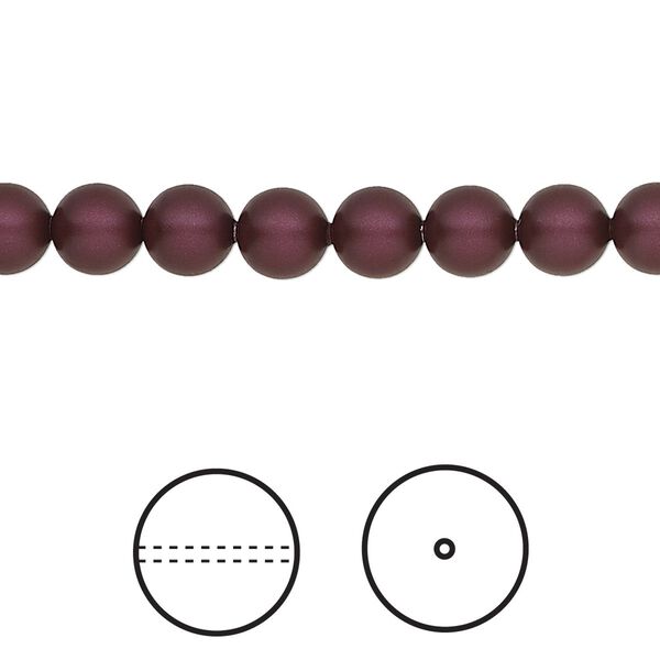 Pearl 50pk elderberry, Crystal Passions® 6mm round 5810 image number 0
