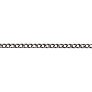 Chain 1pkg1 gunmetal-plated curb, 2mm, steel 5 foot unfinished