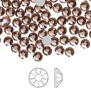 Flat back 1pkg1440, dusty rose foil back Preciosa Viva 12® Czech crystal rhinestone 4.6-4.8mm chaton rose round SS20