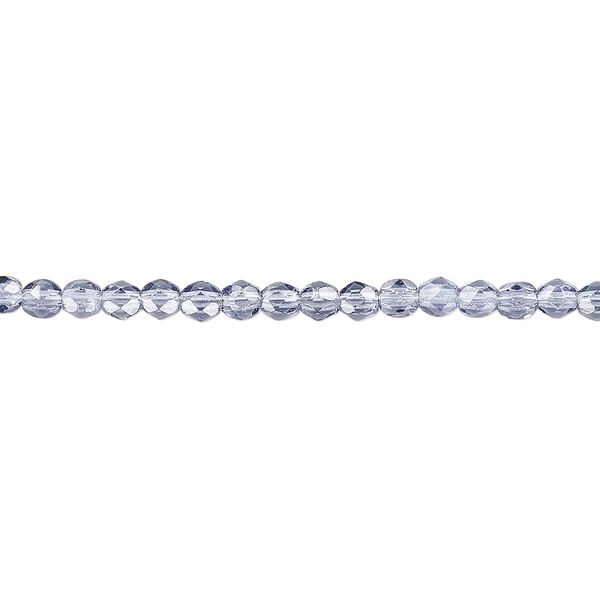 Bead, Czech fire-polished glass, Montana blue, 3mm faceted round. Sold per 15-1/2" to 16" strand. image number 0