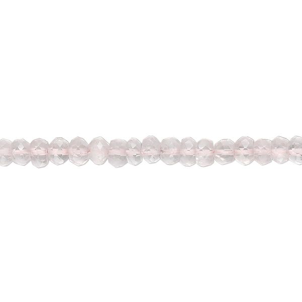 Rose quartz 1pkg1, hand-cut faceted rondelle bead natural 15.5-16 inch 3x2mm-4x3mm image number 0