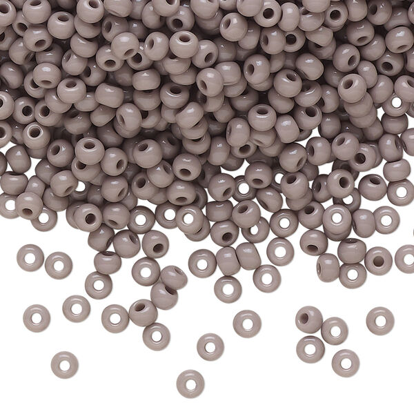 Seed bead, Preciosa Ornela Czech glass, pkg/50g, #8 rocaille, opaque grey, (43020). image number 0