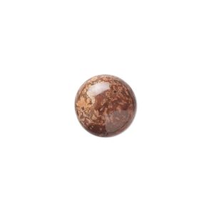 Brown chrysanthemum stone 1pkg2, calibrated round cab natural 14mm
