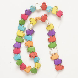 "Magnesite" / resin 1pkg1, elephant bead 14 inch mixed colors 15x10mm-15x11mm