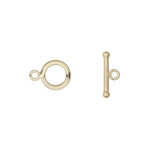 Clasp toggle 1pkg1 14Kt gold-filled, 9mm round, 1-strand