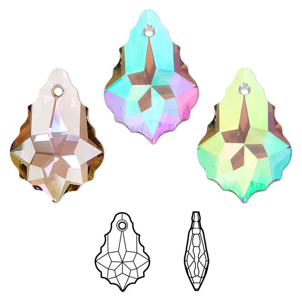 Drop 1pk crystal purple haze, Crystal Passions® 22x15mm pendant baroque 6090 image number 0