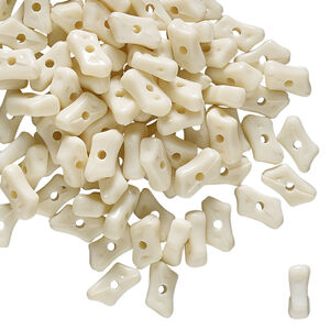 Bead, vintage German acrylic, ivory, 7x3mm parallelogram rondelle. Sold per pkg of 100.
