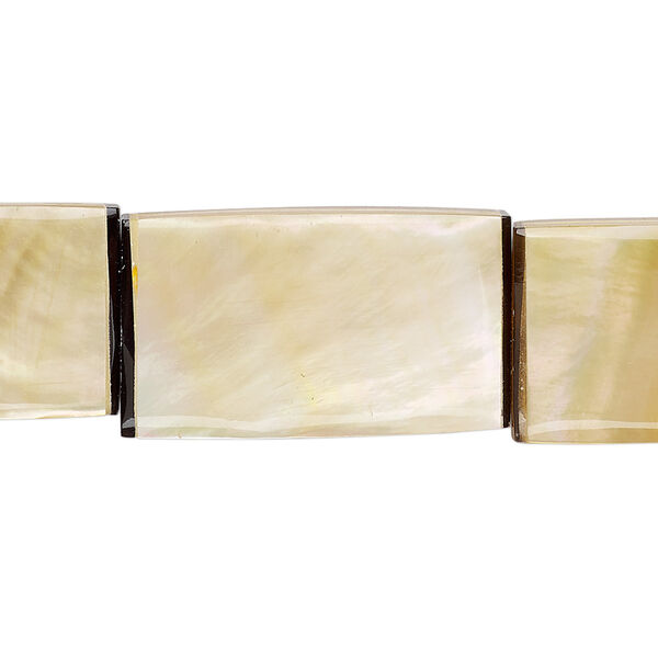 Bead, laminated gold lip shell (assembled), 26x14mm-27x15mm double-sided rectangle, Mohs hardness 3-1/2. Sold per pkg of 5. image number 0