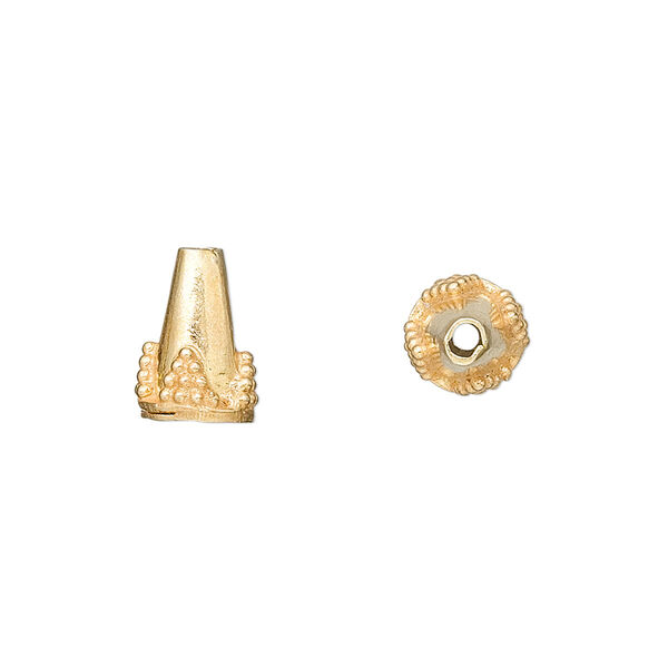 Bead, "vermeil," 12x8mm cone with closed end. Sold per pkg of 10. image number 0