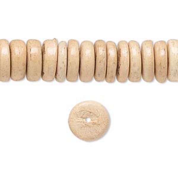 Bead, coconut palm wood (coated), 10x3mm rondelle. Sold per pkg of (3) 15-1/2" to 16" strands. image number 0