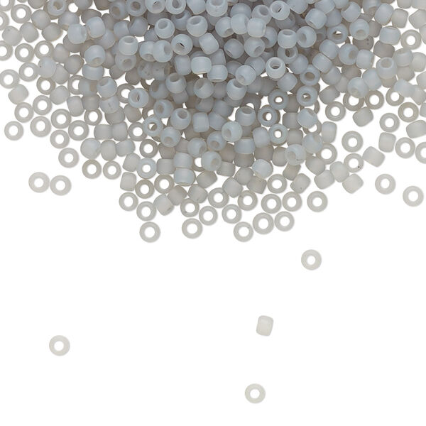 Seed bead, TOHO BEADS®, glass, pkg/7.5g, #11 round, translucent ceylon frosted smoke (TR-11-150F). image number 0